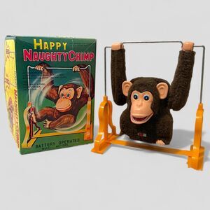 Vintage Happy Naughty Chimp by Daishin Original Box Included 60s Made in Japan